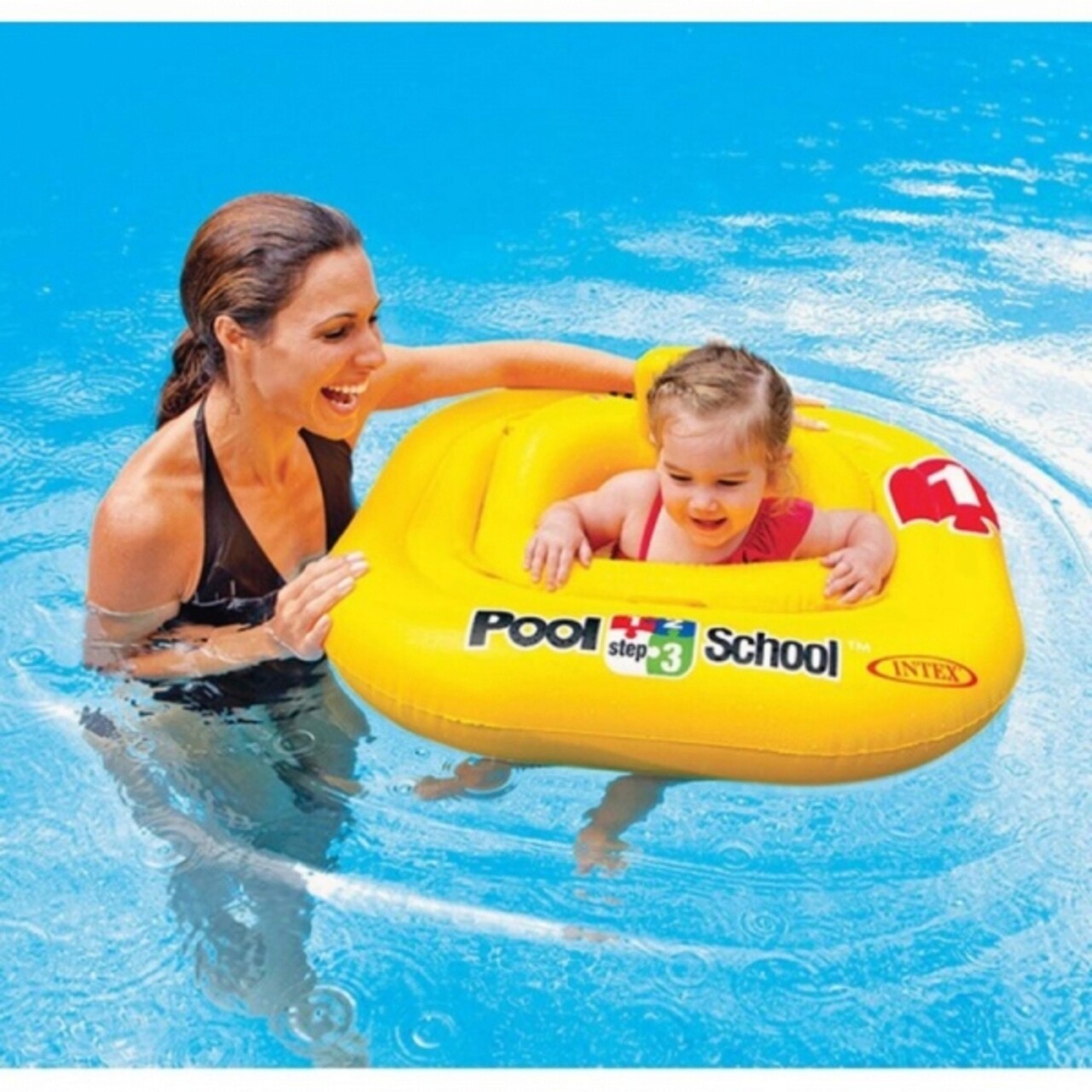 Colac gonflabil pentru copii, 12 luni+, Intex, 79x79 cm, polivinil, galben - imagine 3